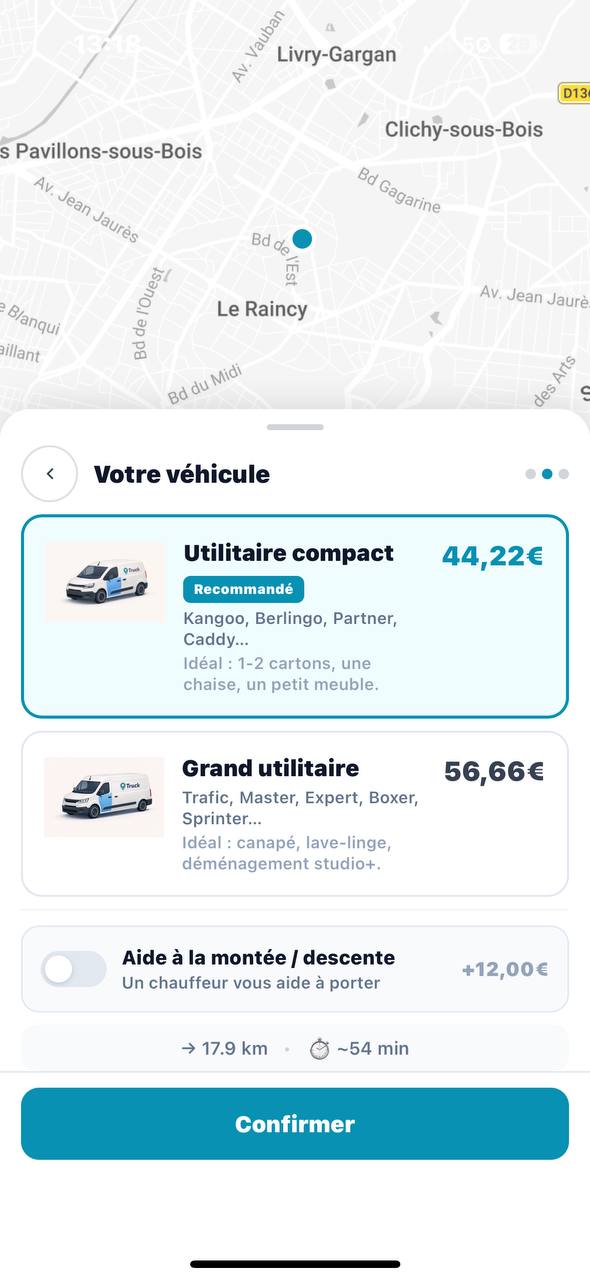 Choix du véhicule